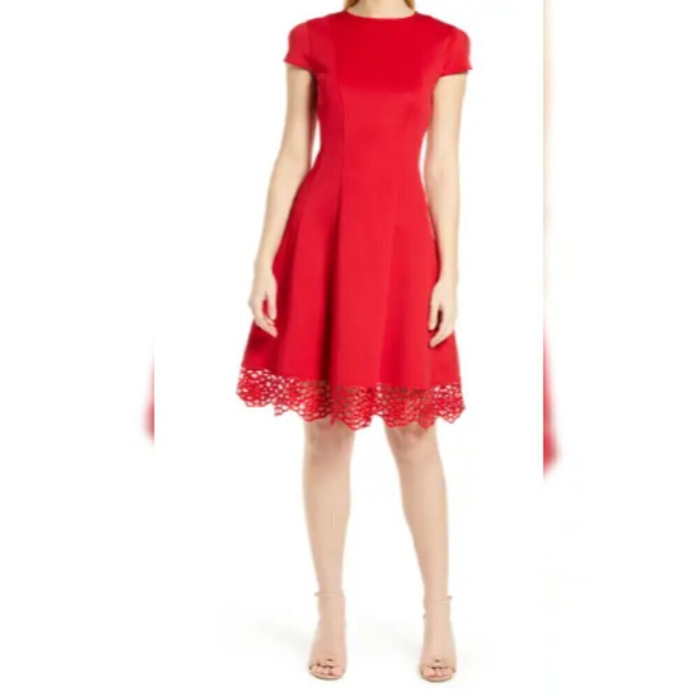 Tulip Sleeve Fit & Flare Dress